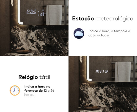 Espelho Para Casa De Banho Com Iluminação LED L144 #7