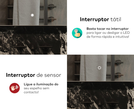 Espelho Para Casa De Banho Com Iluminação LED L144 #9