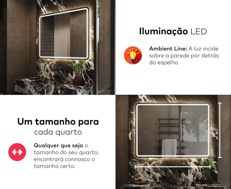 Espelho Para Casa De Banho Com Iluminação LED L147 #5
