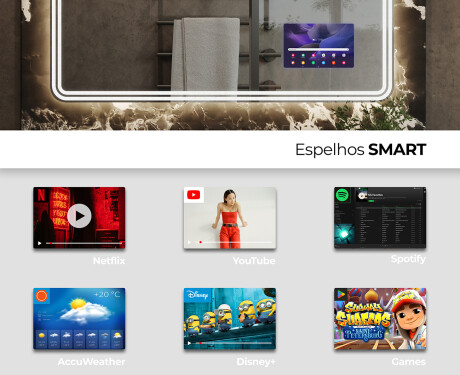 Espelho Para Casa De Banho Com Iluminação LED L148 #3