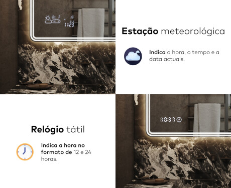 Espelho Para Casa De Banho Com Iluminação LED L148 #7