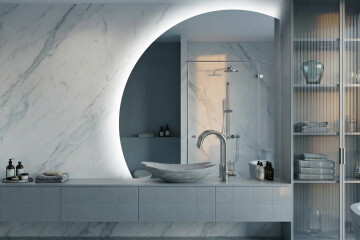 Espelho em quarto de círculo