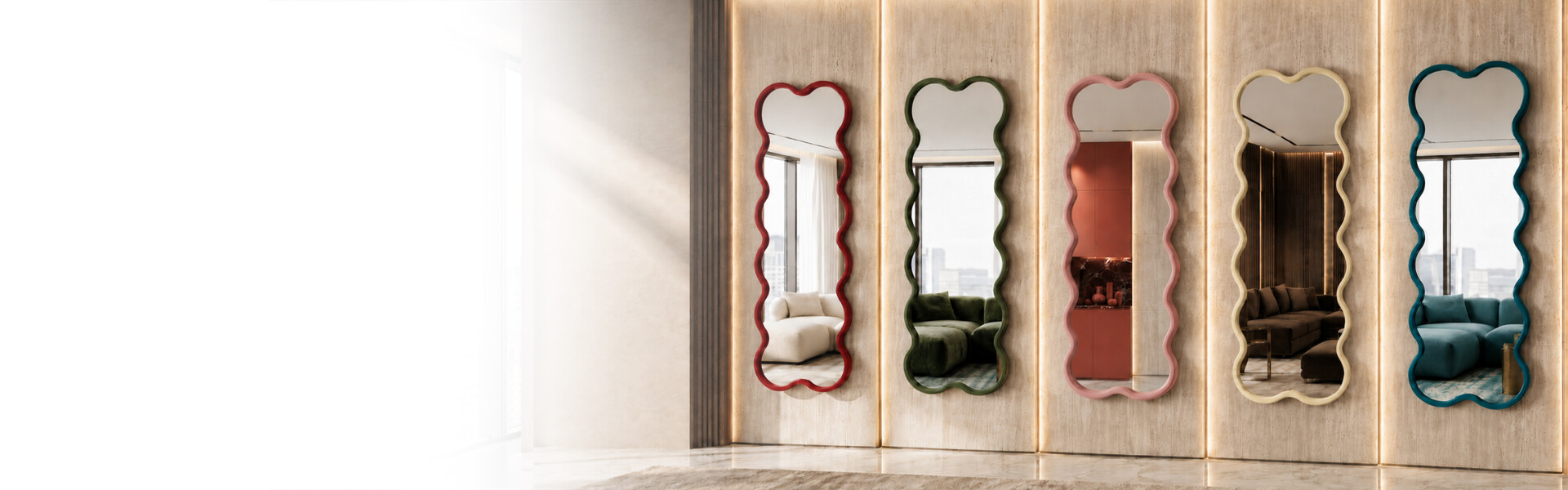 Espelhos com moldura decorativa em MDF